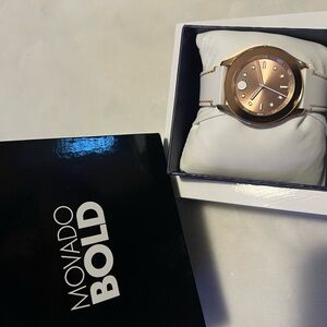Movado Bold Rose Gold and White Watch